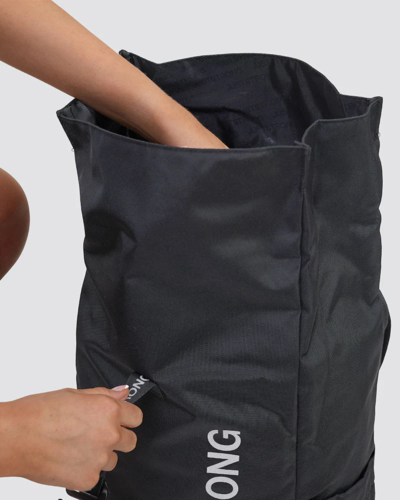Black Luxe Rolltop Backpack - Image 4