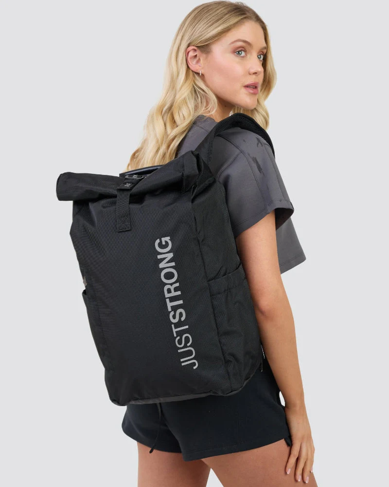 Black Luxe Rolltop Backpack - Image 5