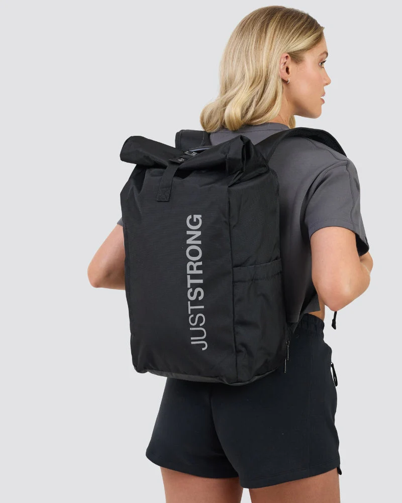 Black Luxe Rolltop Backpack - Image 6