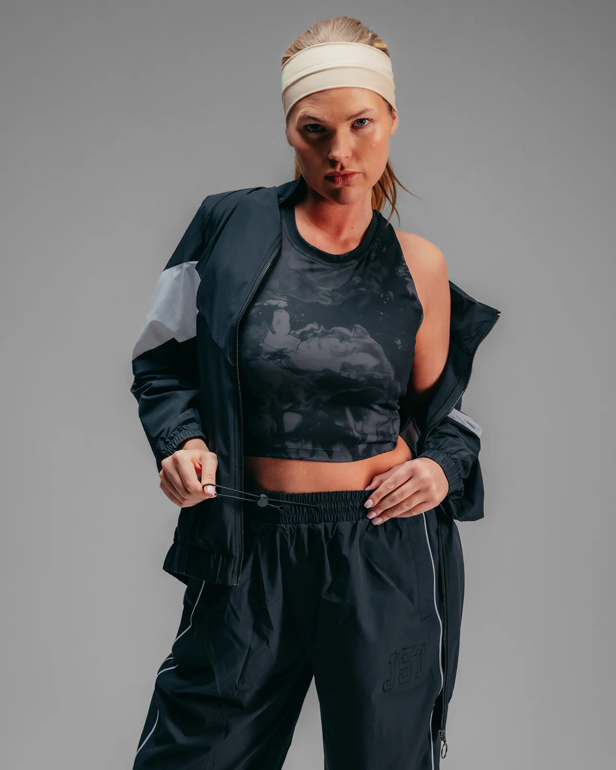 Courtside Track Jacket - Black/White - Image 7