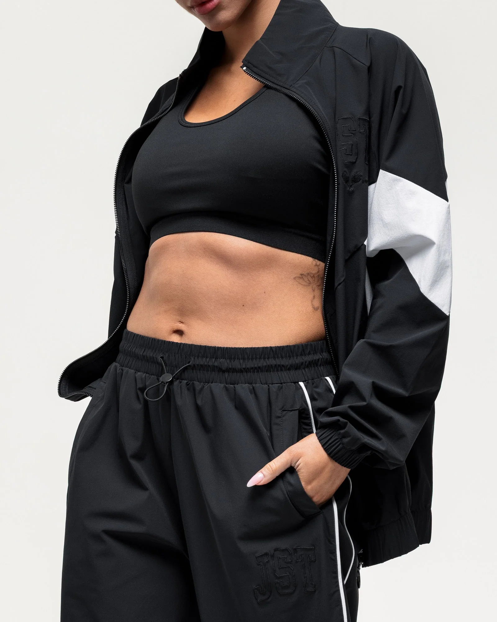 Courtside Track Pants - Black/White - Image 9