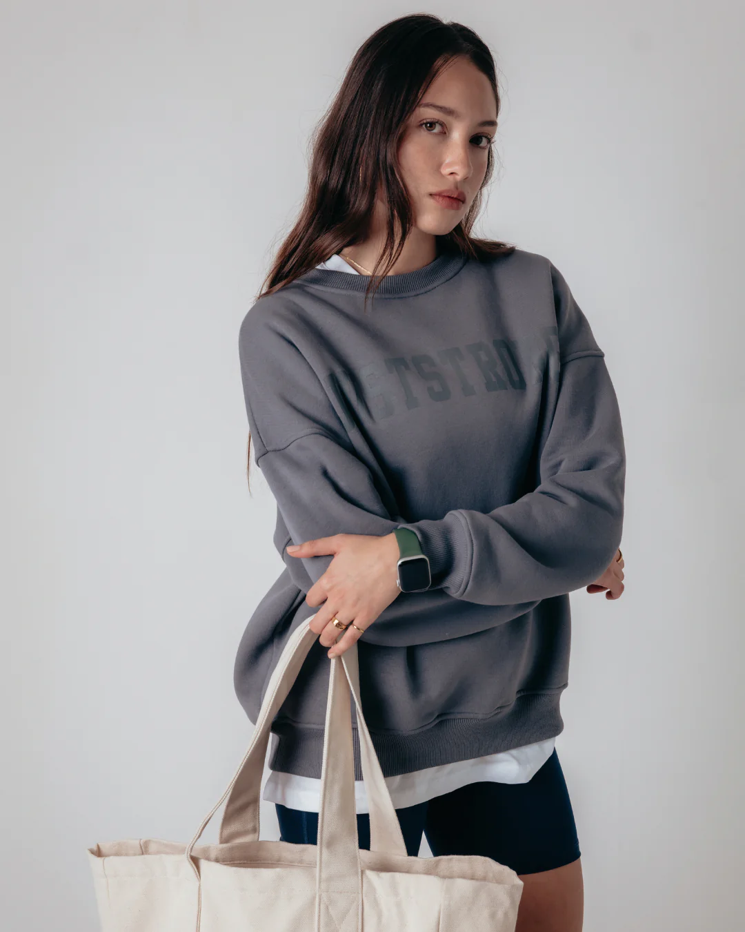 Essentials Oversized Crew - Graphite - Image 7