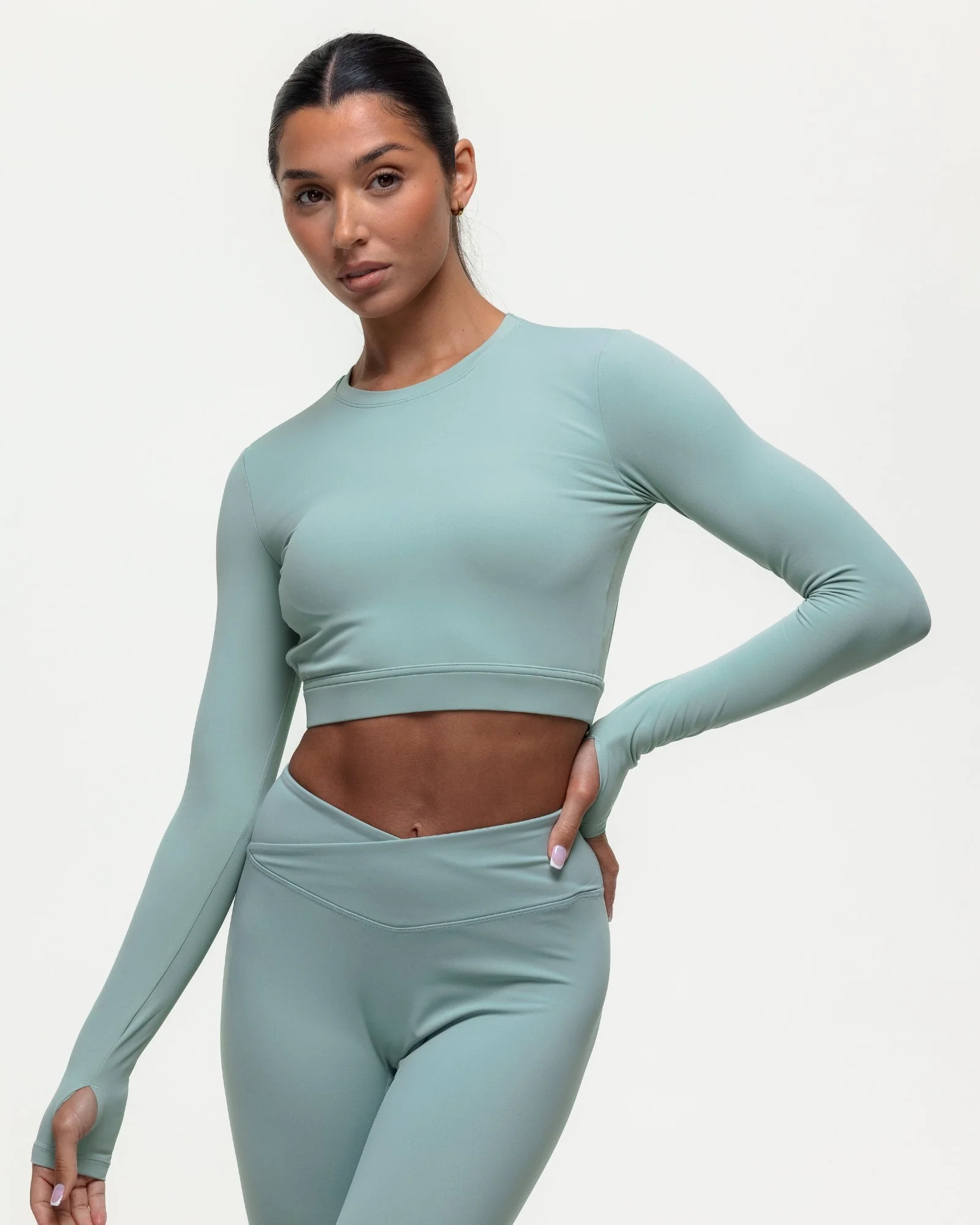 Karma Long Sleeve Crop Top - Seamoss - Image 3