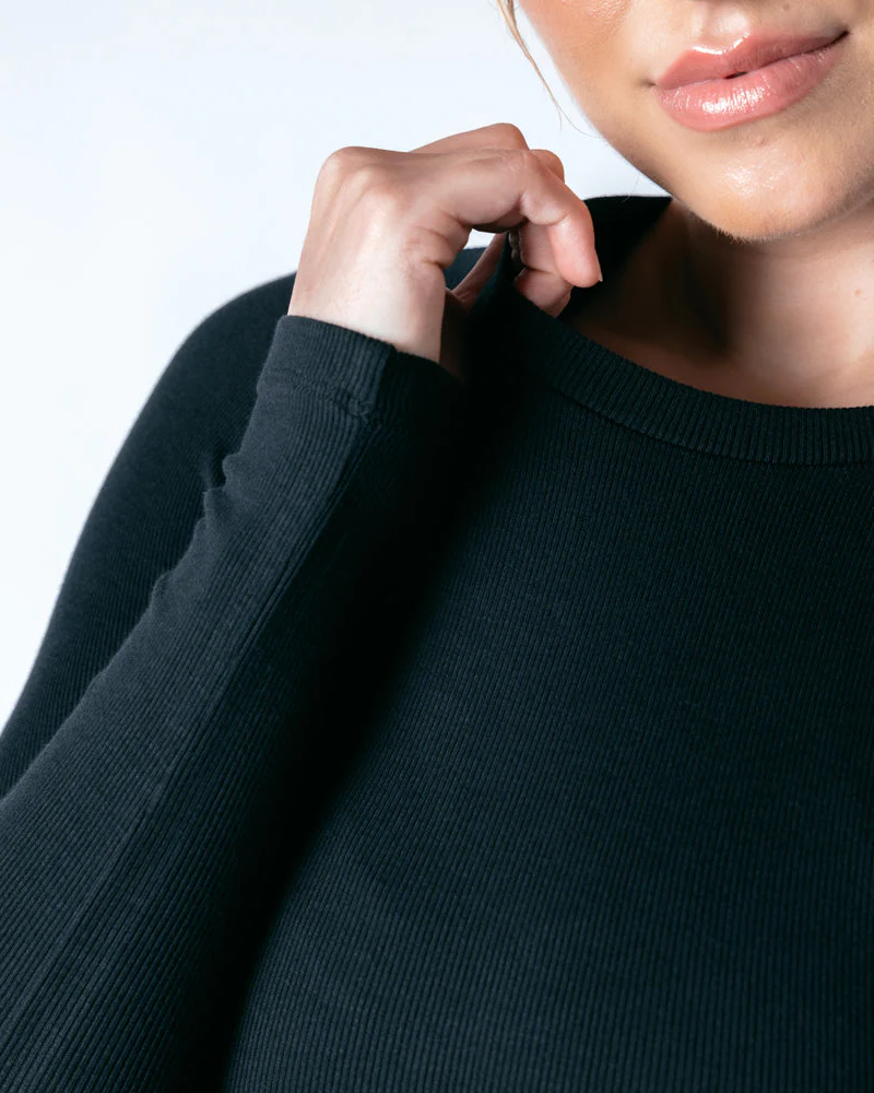Long Sleeve Workout Tee - Black Onyx - Image 3