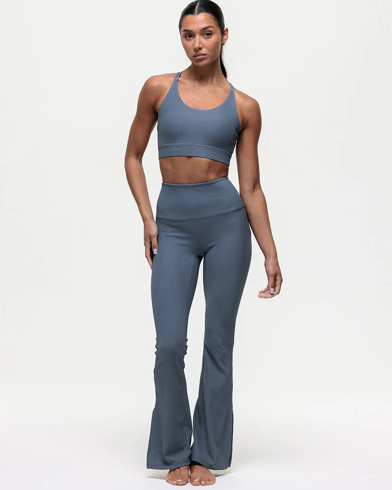 Maya Ribbed Flare Leggings - Graphite - Image 10