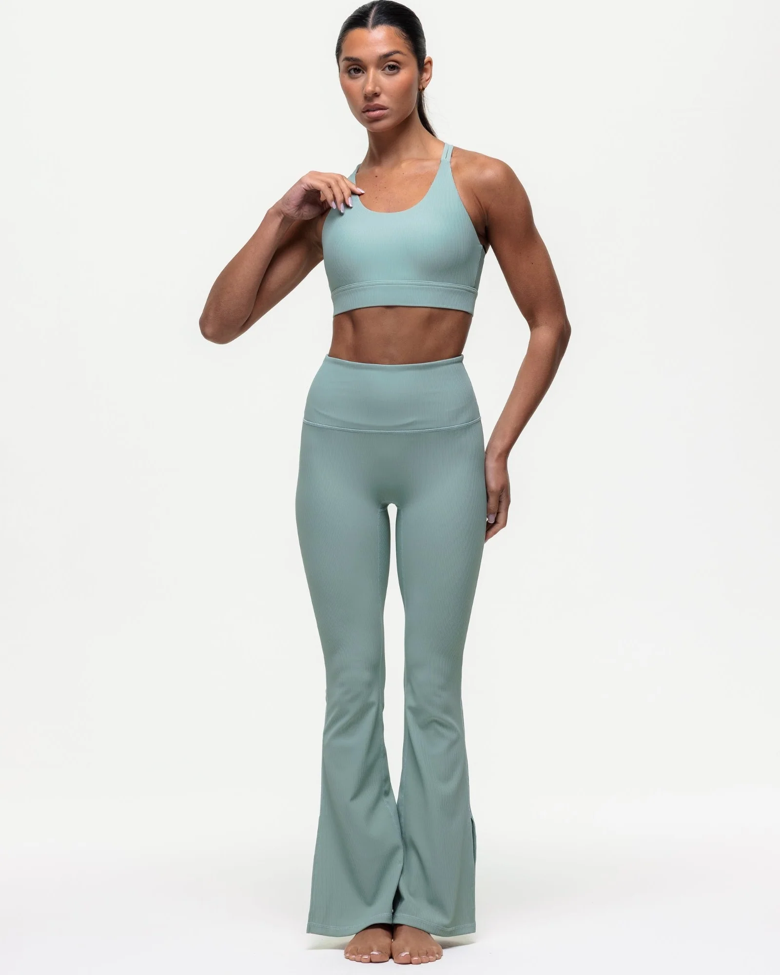 Maya Ribbed Flare Leggings - Seamoss - Image 10