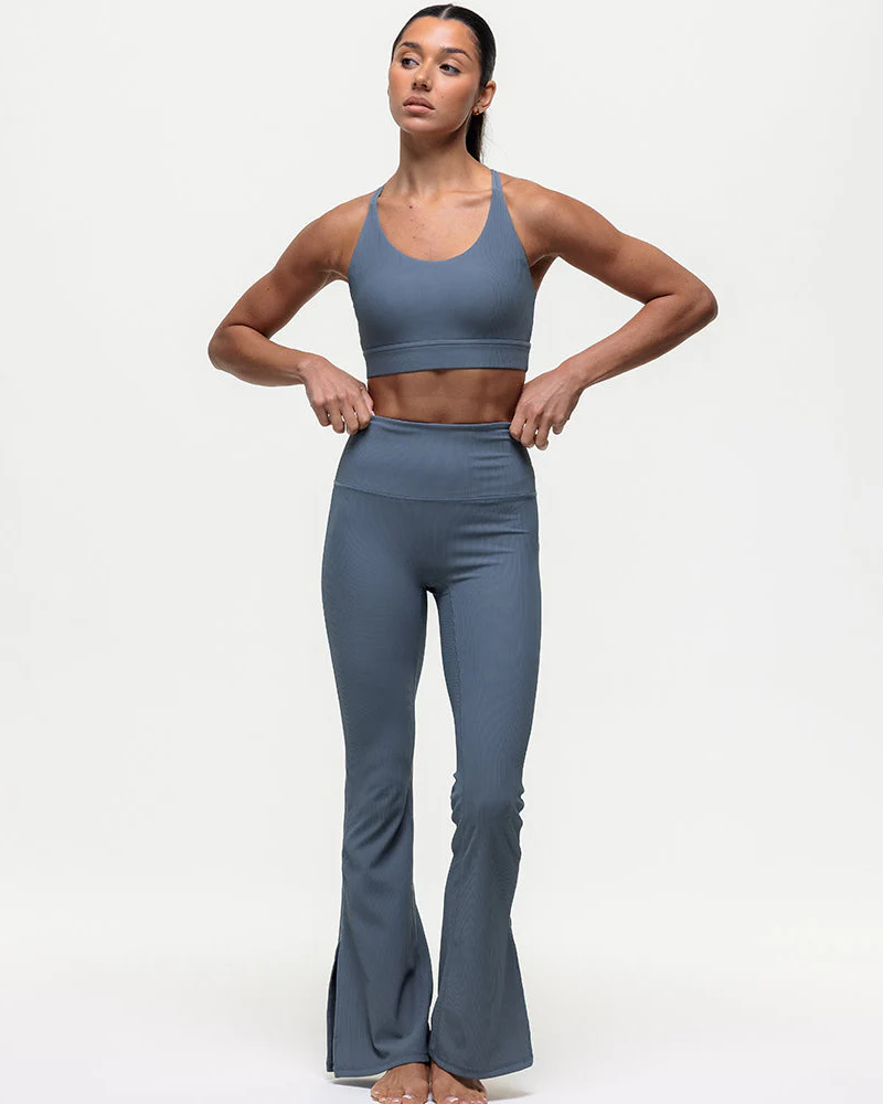 Namaste Ribbed Medium Support Bra - Graphite - Image 7