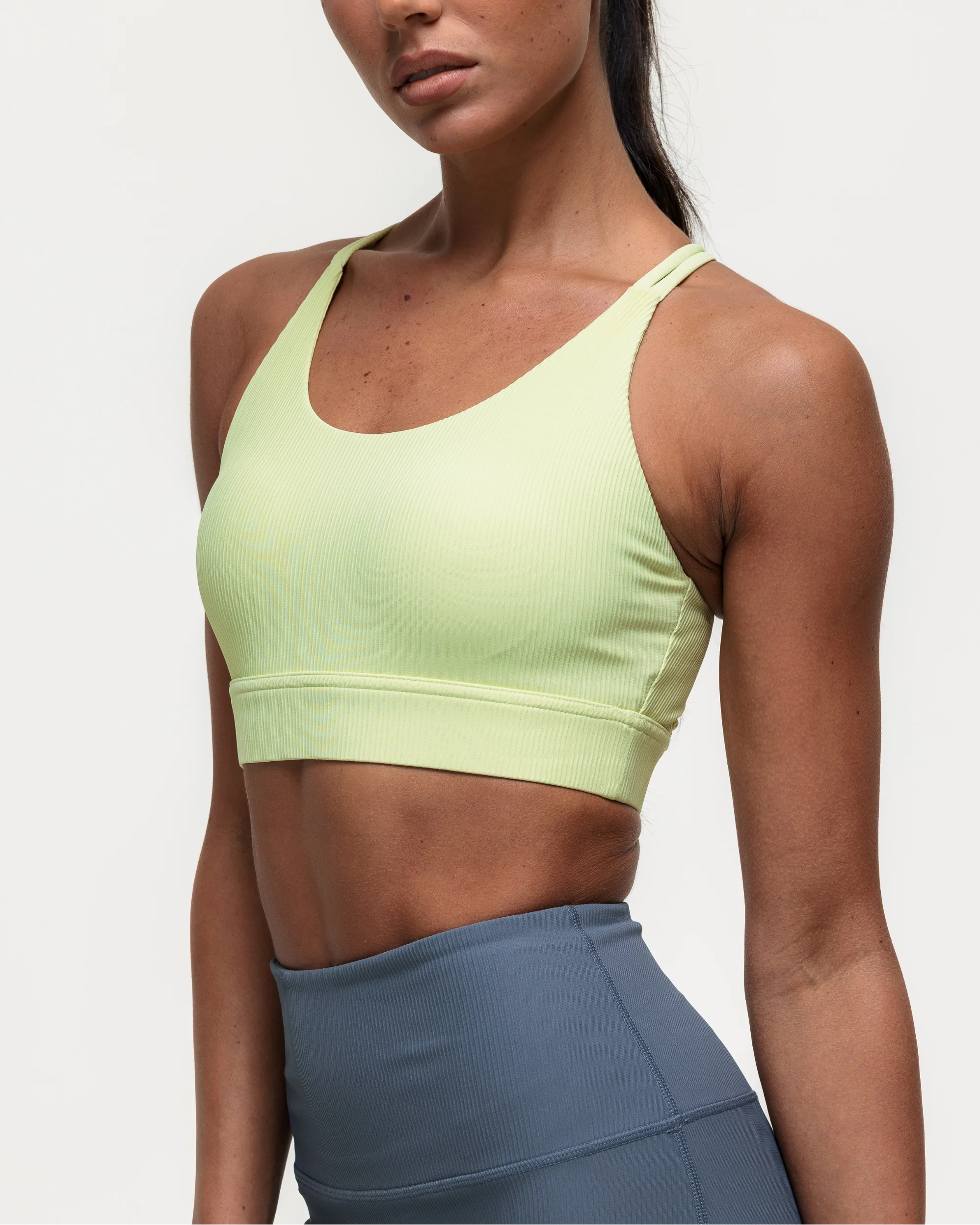 Namaste Ribbed Medium Support Bra - Lime - Image 5