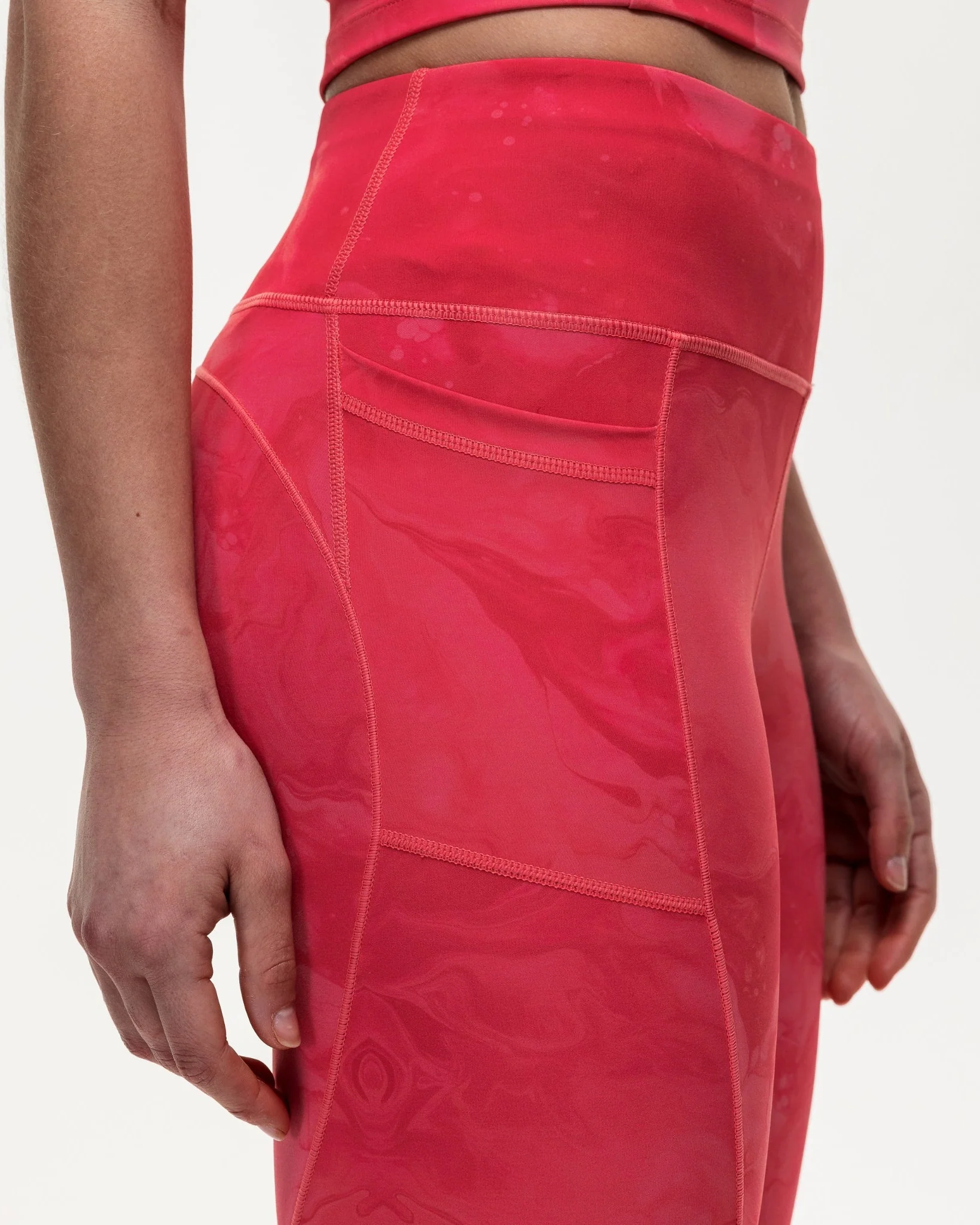 Power 7/8 Training Leggings - Coral Marble - Image 5