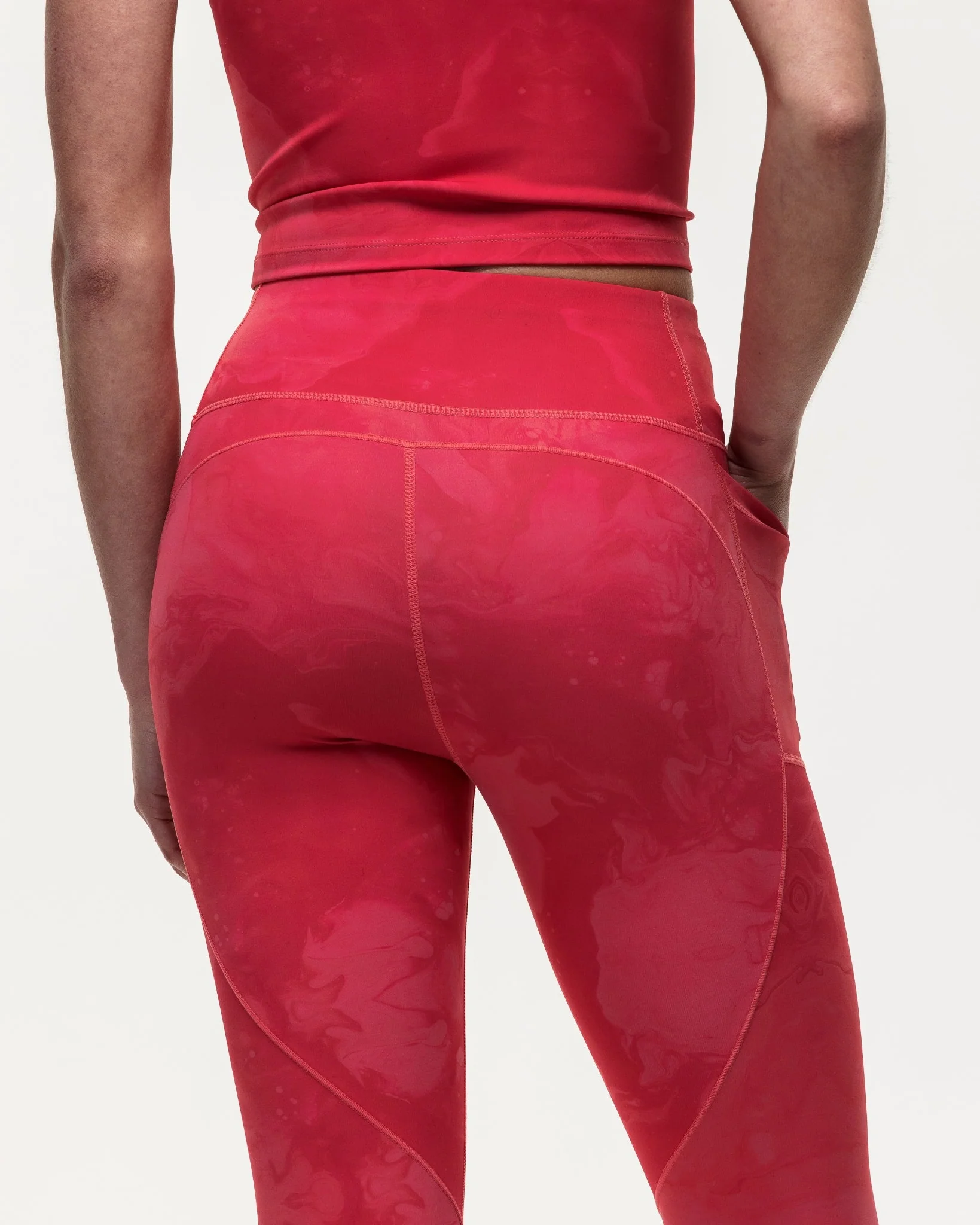 Power 7/8 Training Leggings - Coral Marble - Image 6
