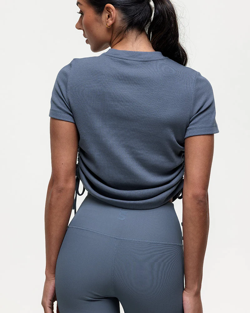 Shanti Ruched Tee - Graphite - Image 3