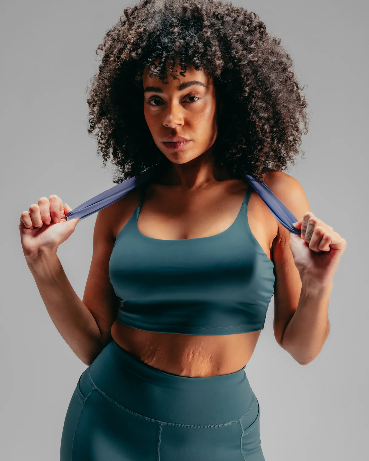 Strappy Tank Bra - Teal - Image 4