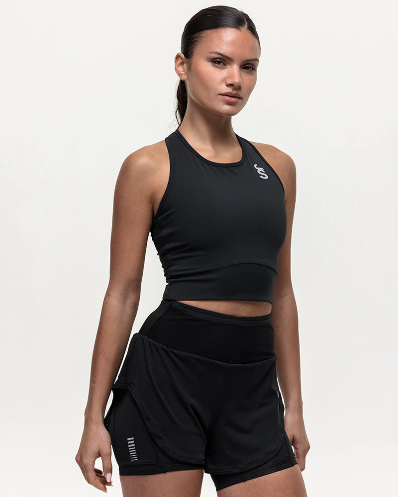 Swift Crop Run Vest - Black Onyx - Image 3