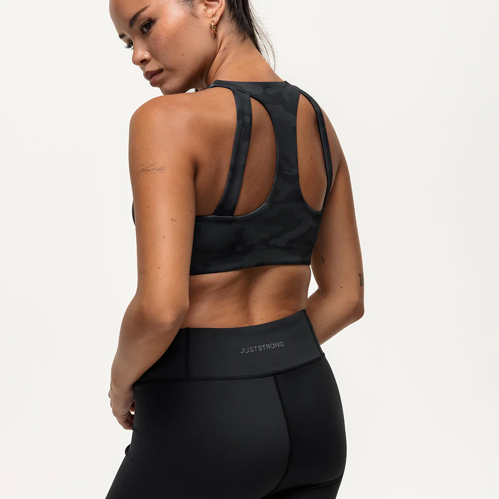 Vertex Camo Multi Strap Sports Bra - Black Onyx - Image 3