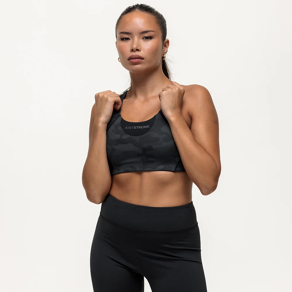 Vertex Camo Multi Strap Sports Bra - Black Onyx - Image 4