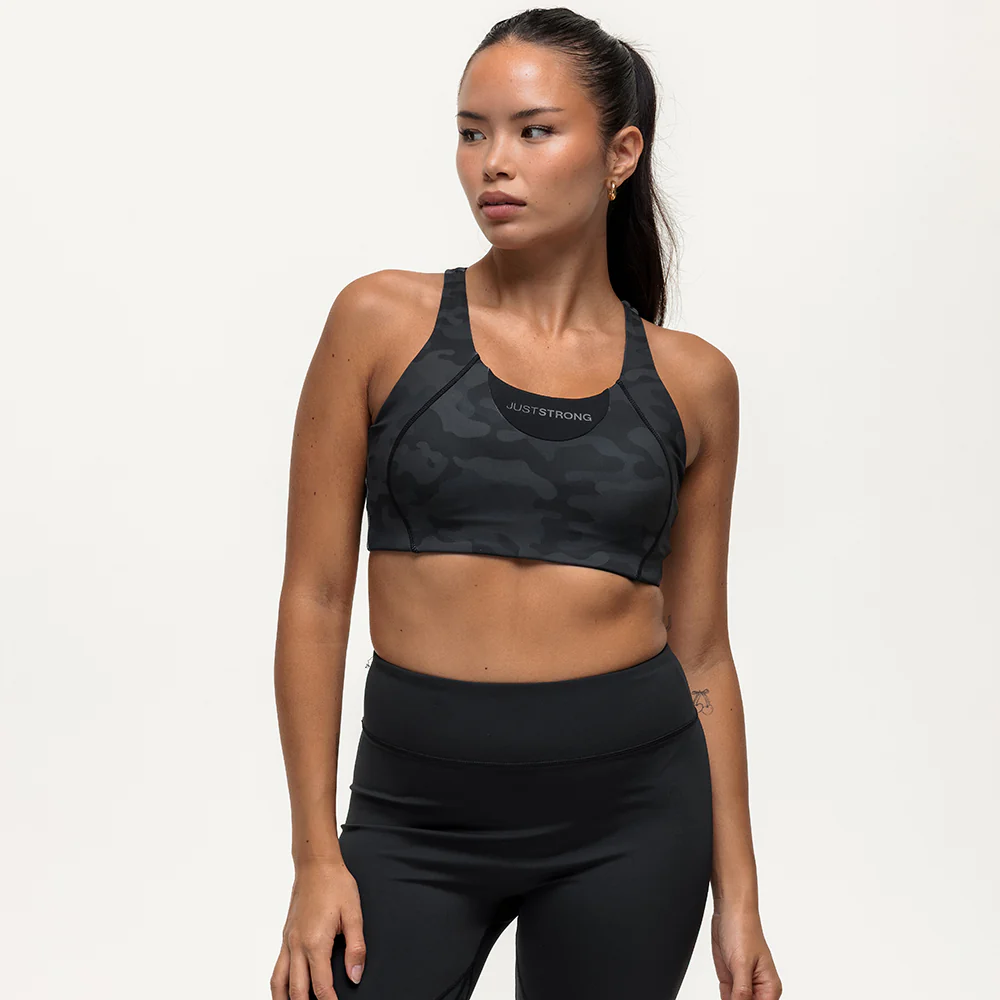 Vertex Camo Multi Strap Sports Bra - Black Onyx - Image 5