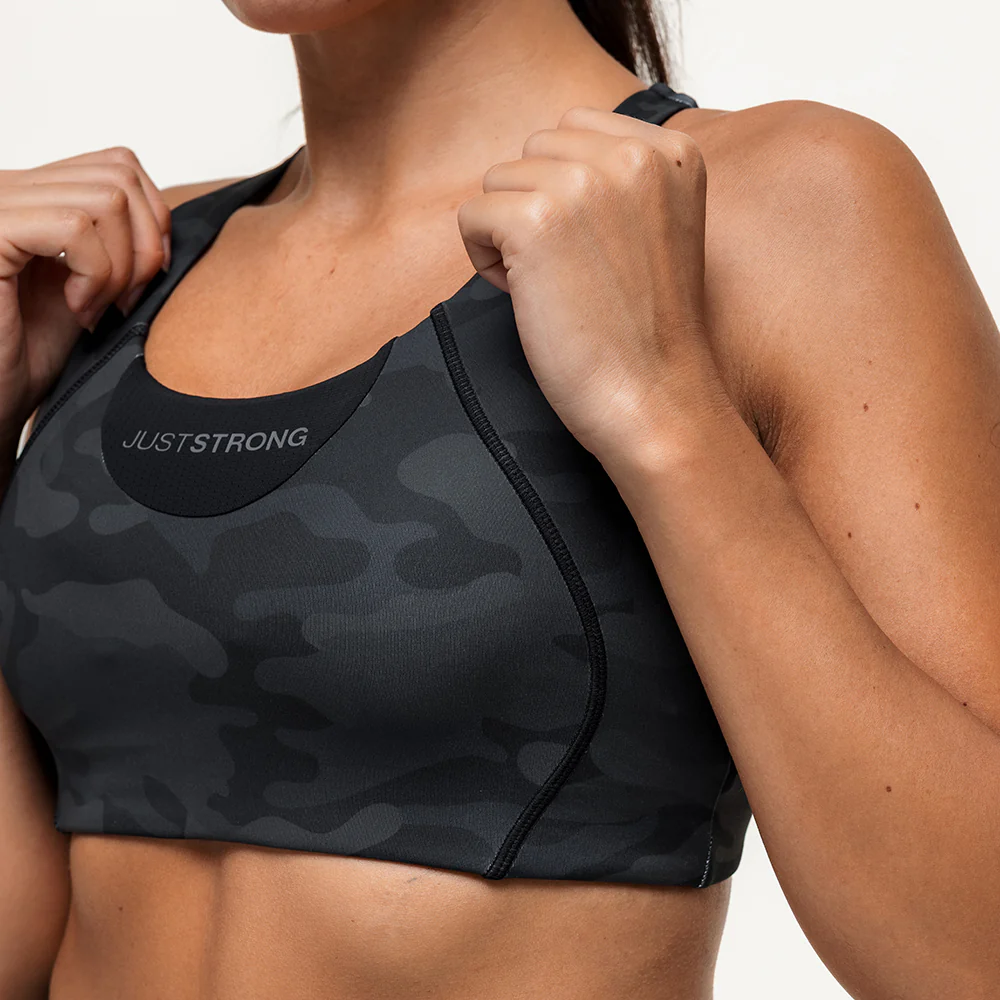 Vertex Camo Multi Strap Sports Bra - Black Onyx - Image 6