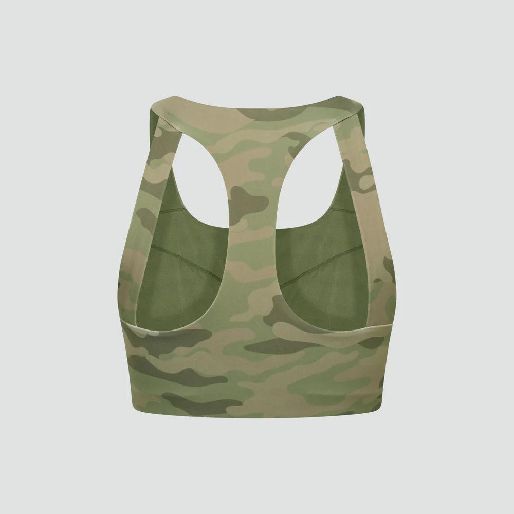 Vertex Camo Multi Strap Sports Bra - Military Green - Image 10