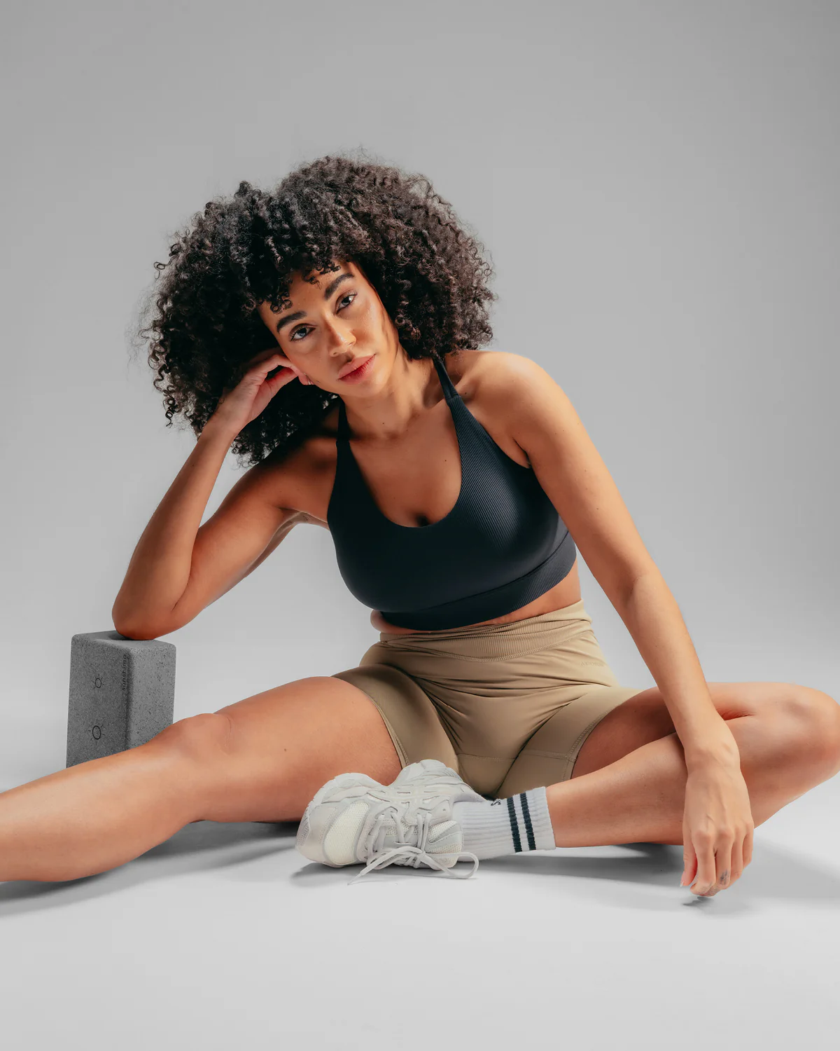 Wrap Over Cycle Shorts - Mocha - Image 2